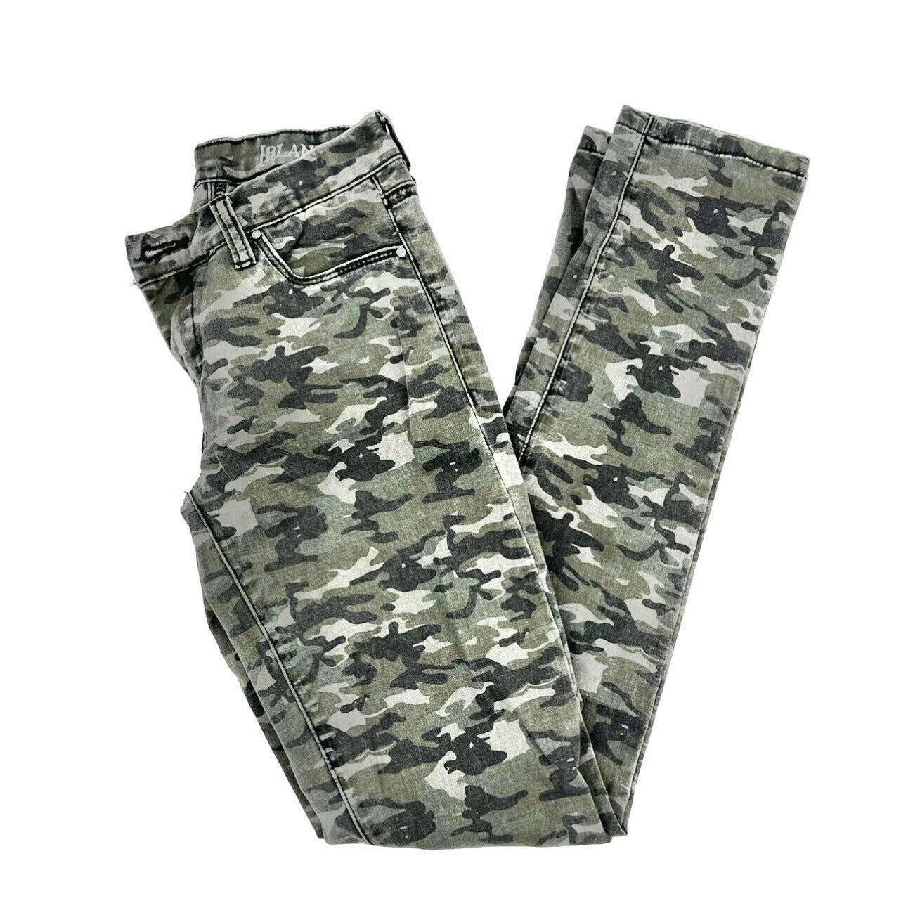 BlankNYC Pants Women's 24 in Olive Camo 5 Pocket Skinny Leg Low Rise Inseam 29"