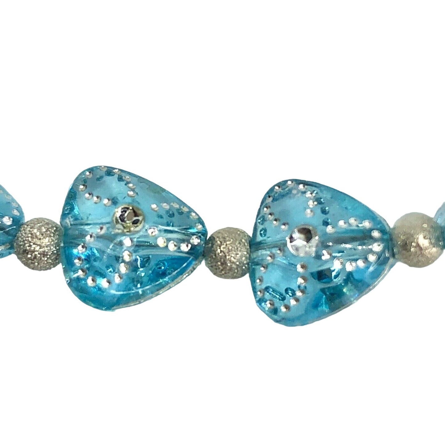 Handcrafted Bracelet Pale Blue Sparkly Beads Surprise Fresh NEW