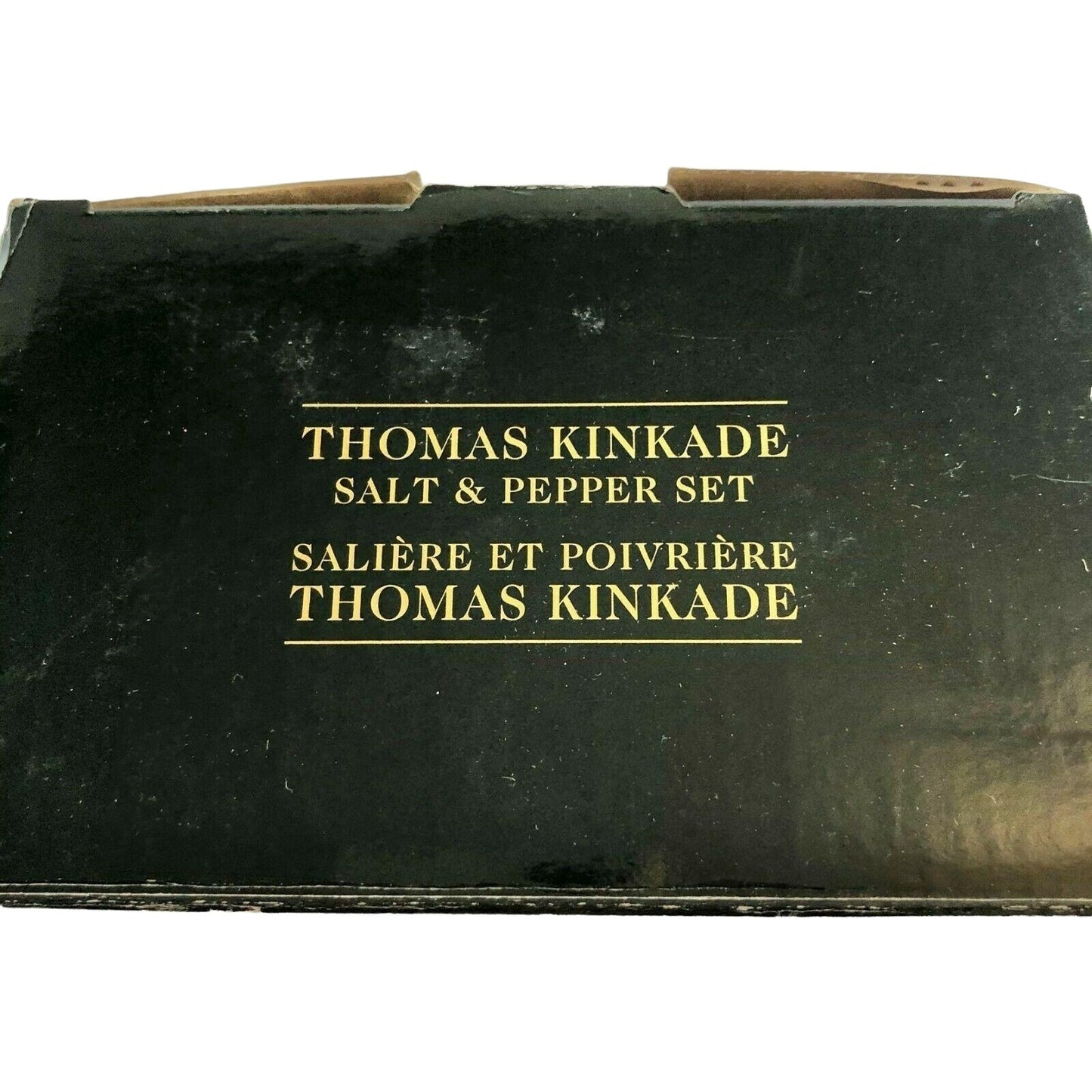 Thomas Kinkade 2005 Salt & Pepper Set w/ Stand Home and Heart Collection EUC