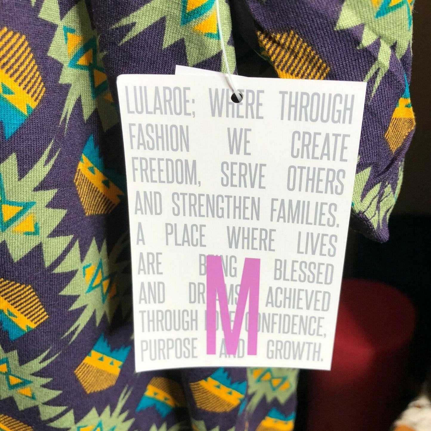 LuLaRoe RETIRED Irma Women's M Purple Gold Teal Green mid-length sleeves NWT