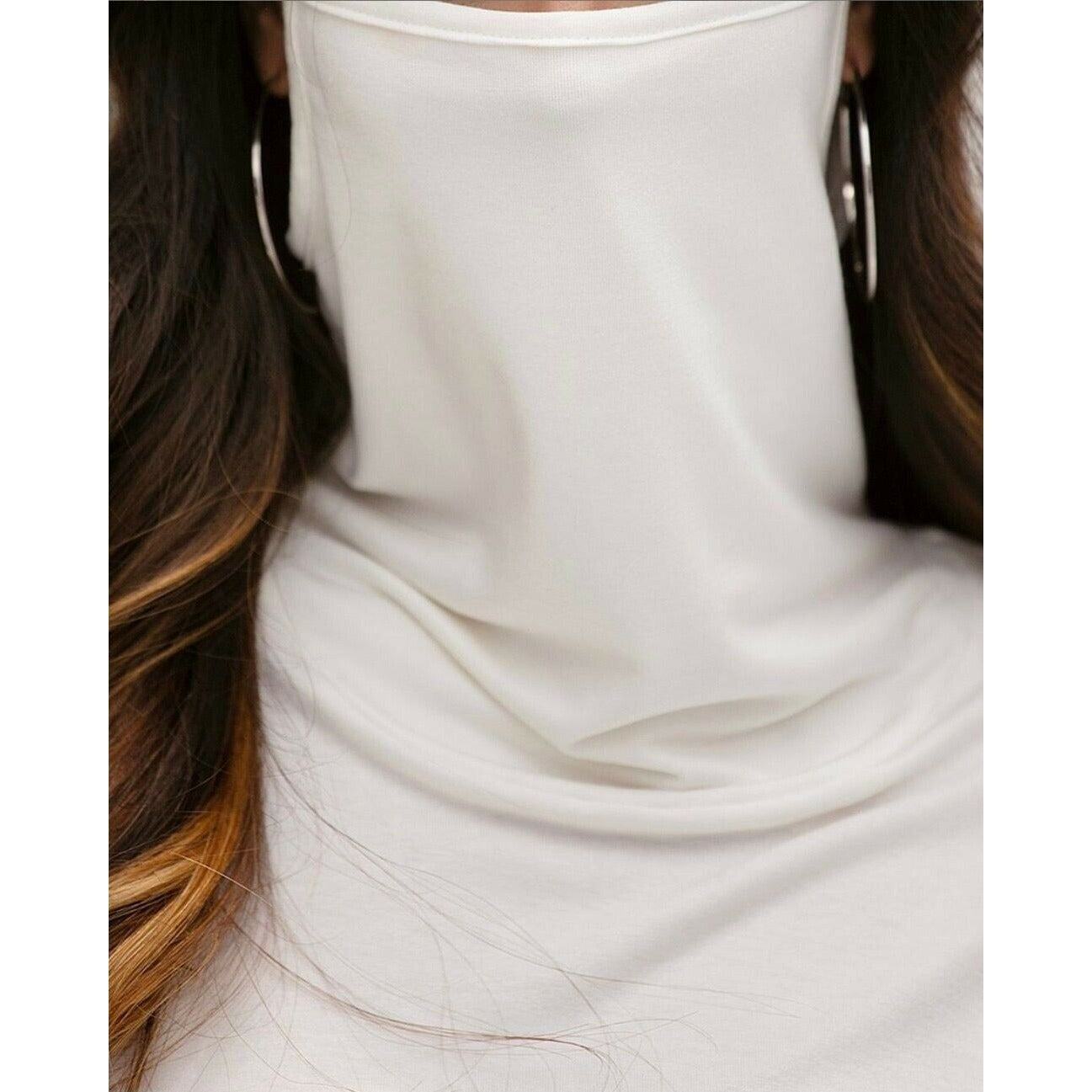 Z Avenue USA 2XL White Convertible Cowl Neck Top Face Cover NIP