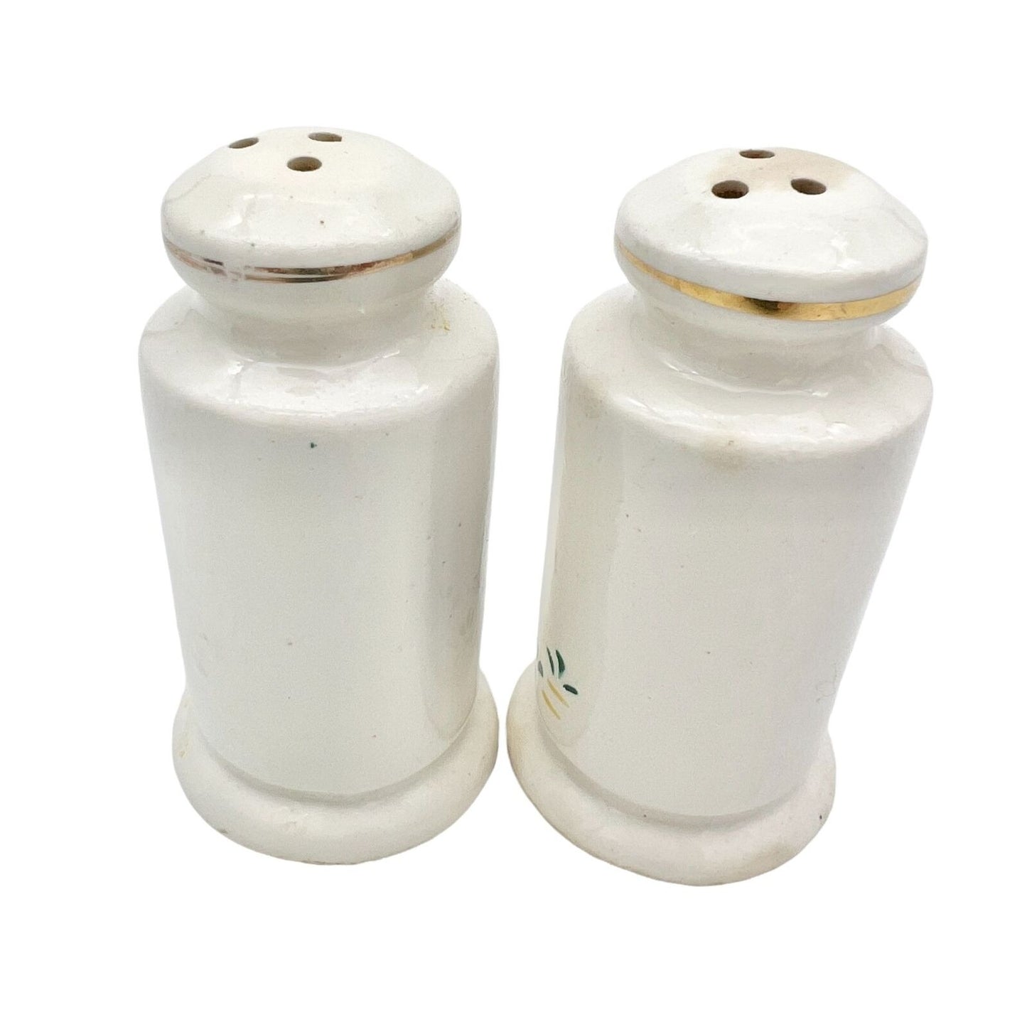 Vintage Salt Pepper Shakers 3 x 1.5 White With Painted Dutch Couple
