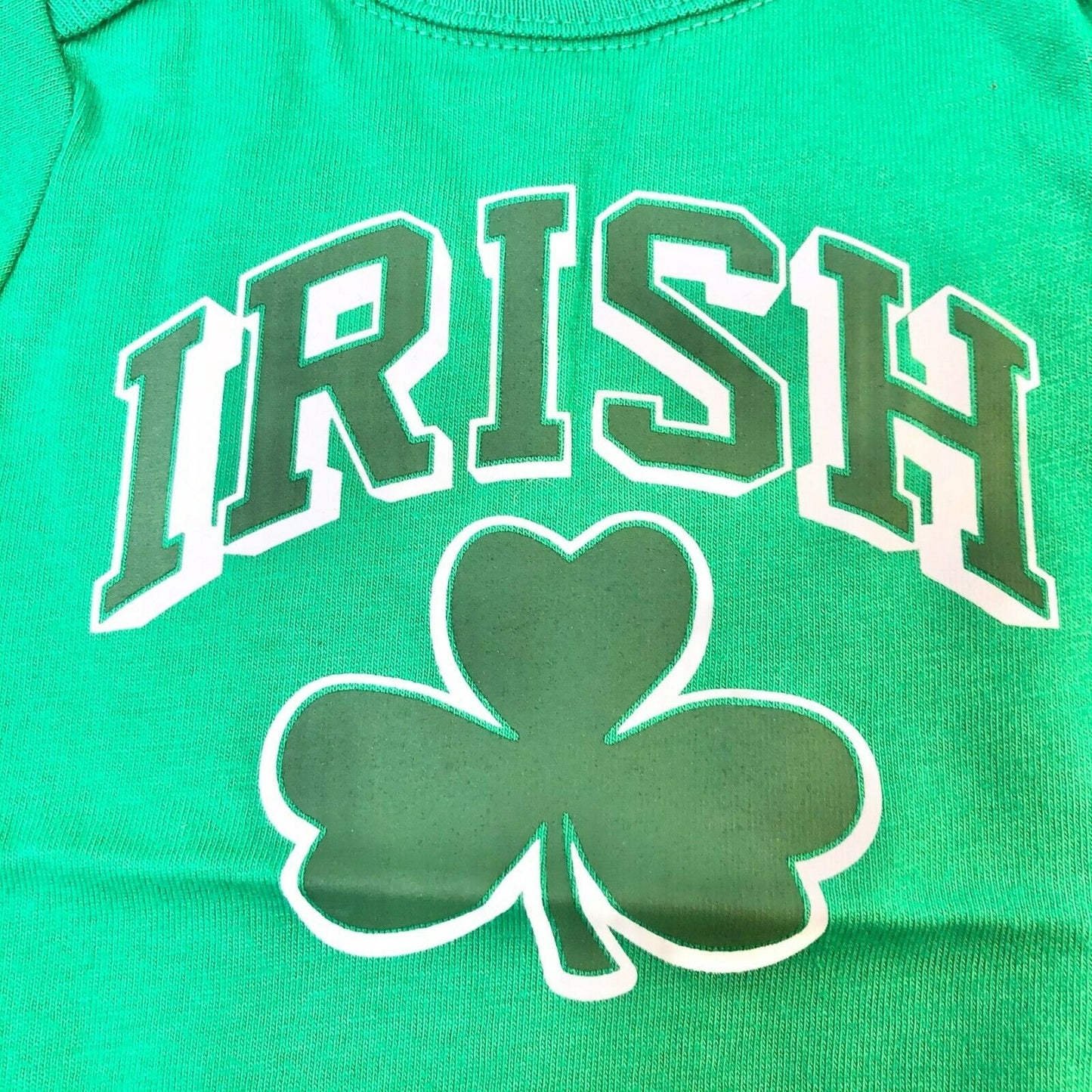 The Childrens Place Green 1pc IRISH Bodysuit 0-3M Shamrock St. Patricks Day
