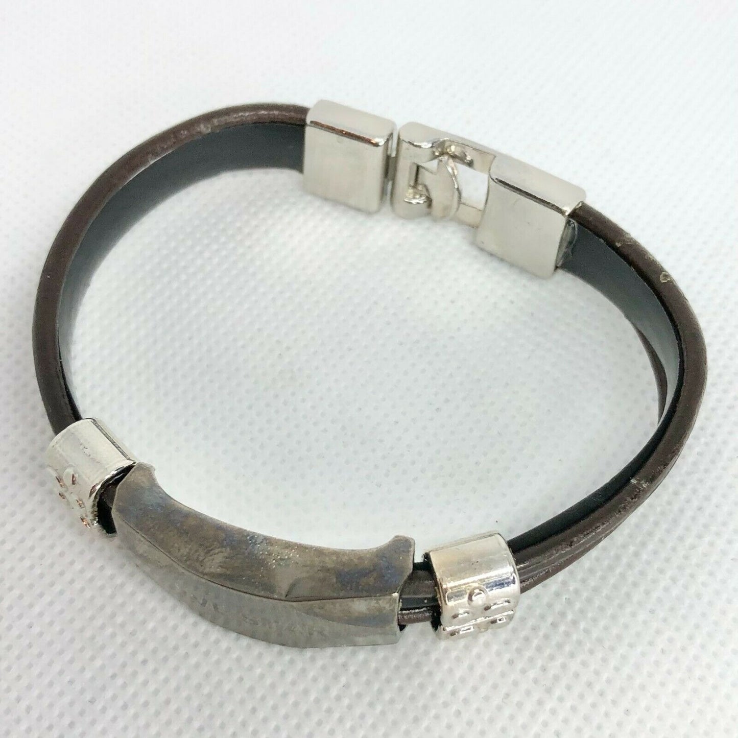 Five Star Black Bracelet Brown and Black Twine with Plate New