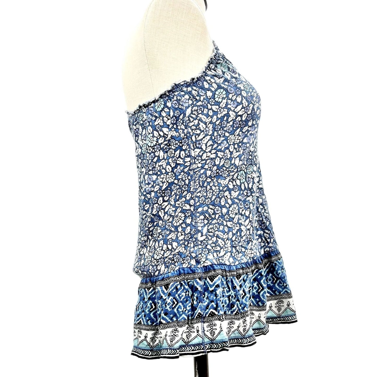 American Eagle Outfitters Tank Top Women's XS Blue Black White Flared Hem