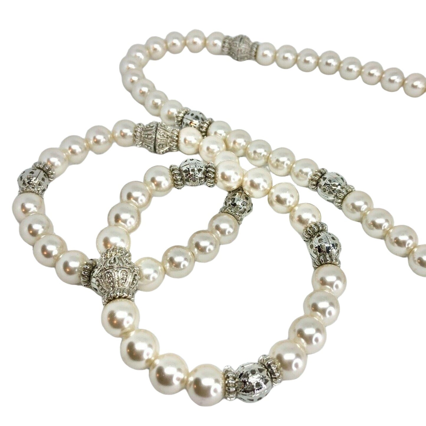 Premier Designs Audrey Pearl Necklace & 2 Bracelets Trio Jewelry Set Fancy