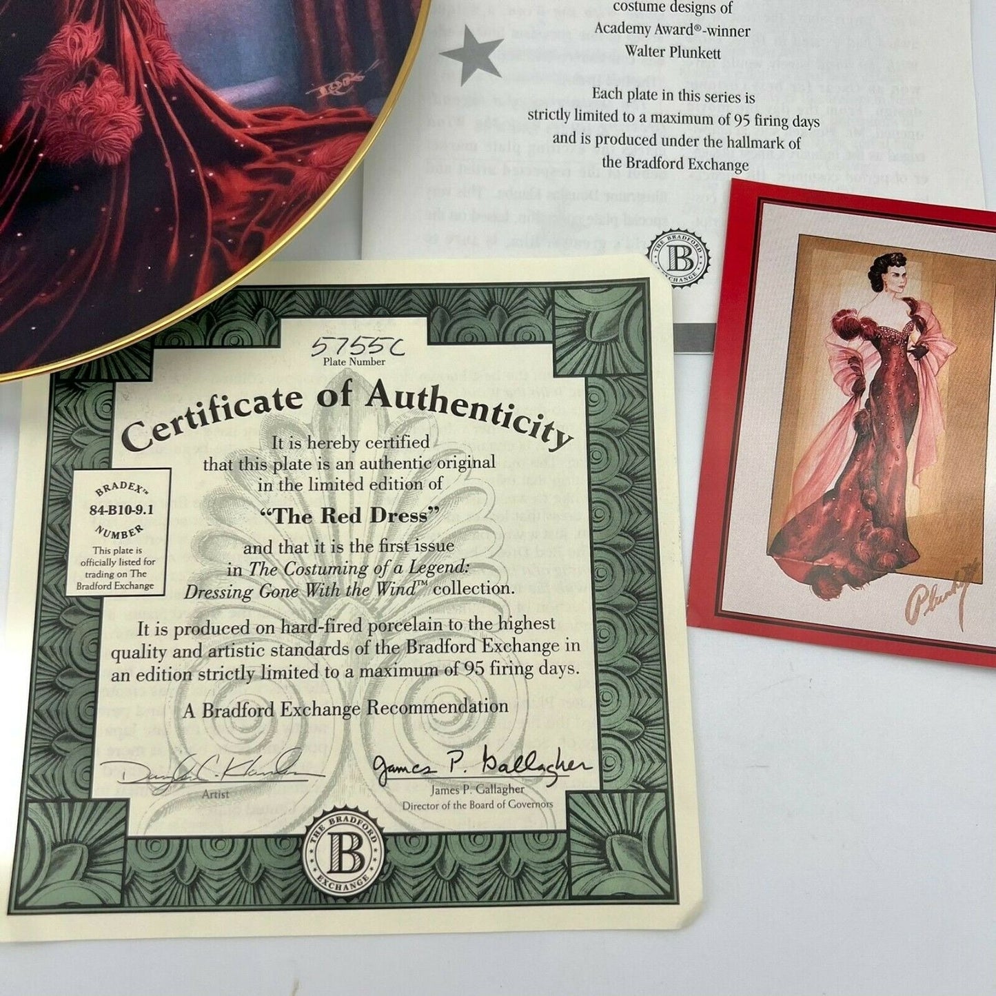 Bradford Exchange The Red Dress Gone With The Wind 1993 Collectors Plate