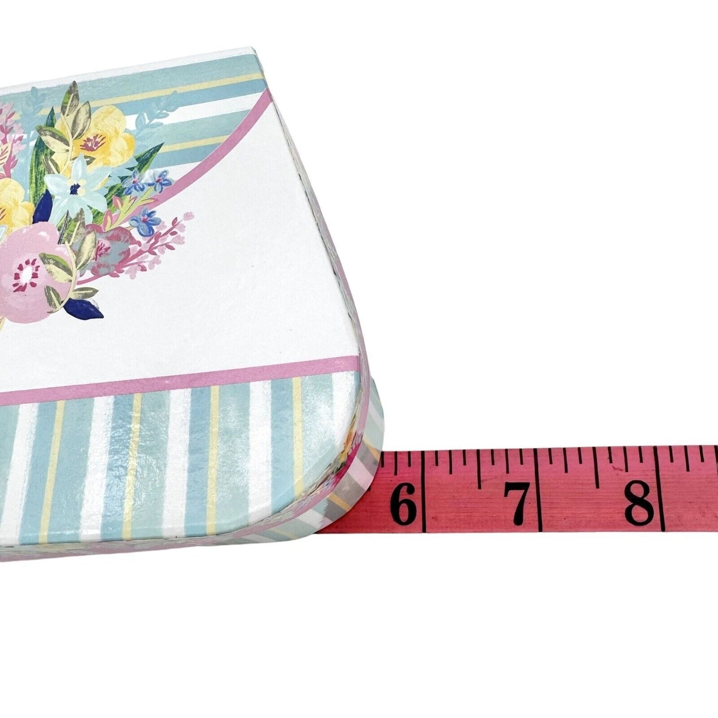Nesting Boxes Set of 2 Blue White Flowers Ribbon Handle NEW