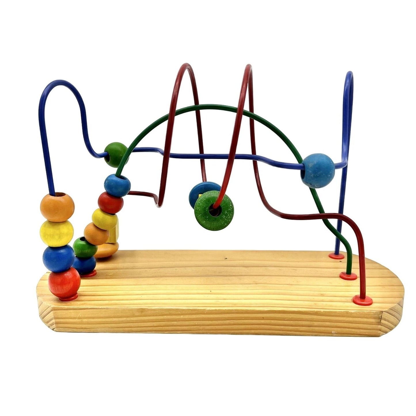 Developmental Wooden Bead Slider Maze Game 10.5 x 7 x 4 EUC