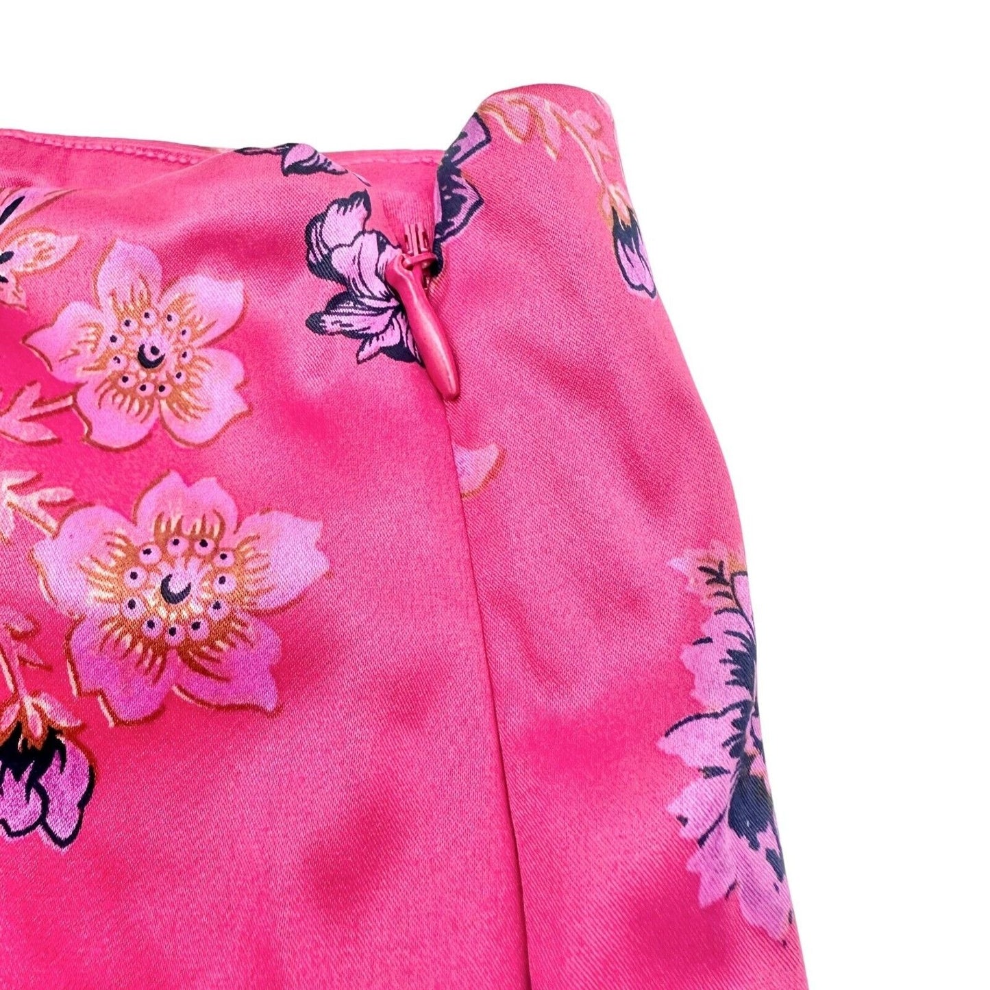 Free People Women's 4 Avas Print Miniskirt in Deep Magenta 16 inch Long NWT