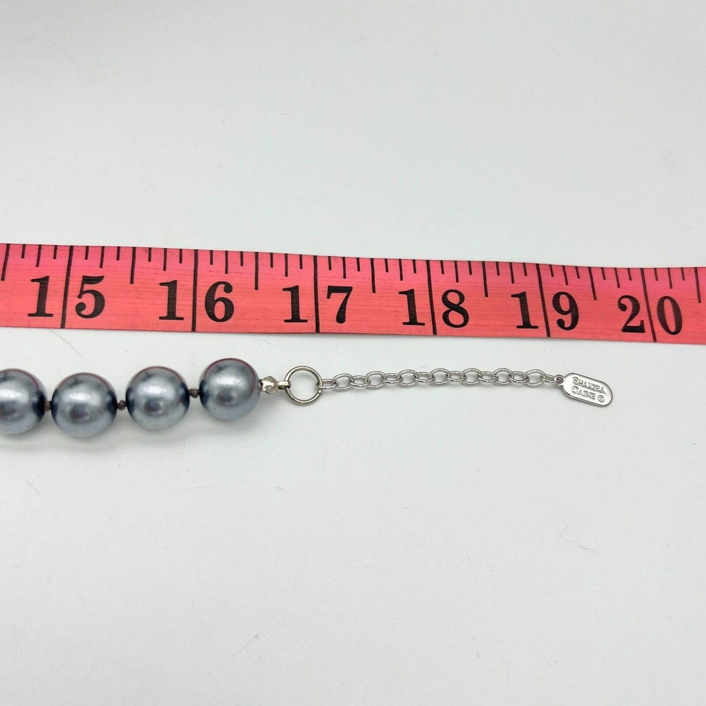 Shakira Caine Gray Faux Pearl Floral Necklace With Matching Clip-on Earrings