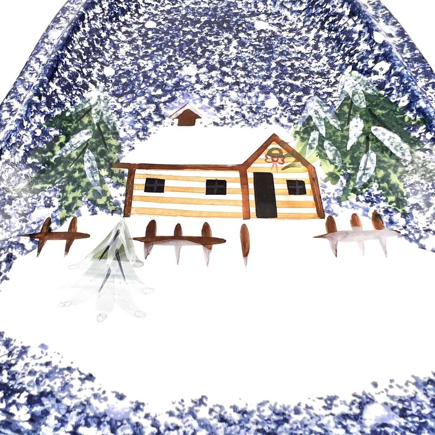 The Cook's Bazaar Plate 10 x 9 Ceramic Bell Shaped Winter Scene Christmas