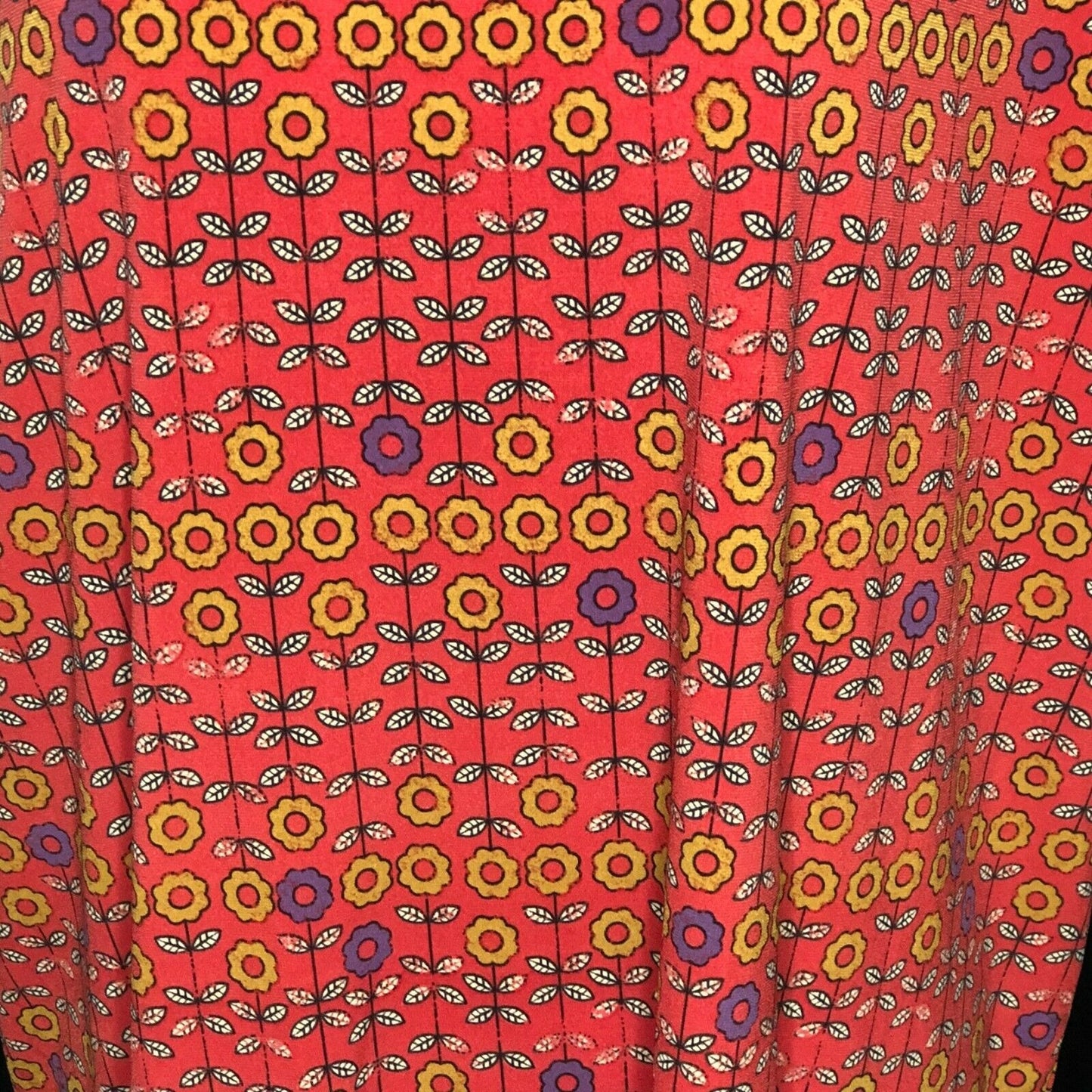 LuLaRoe RETIRED Irma Women's S Red with small flowers mid-length sleeves NWT