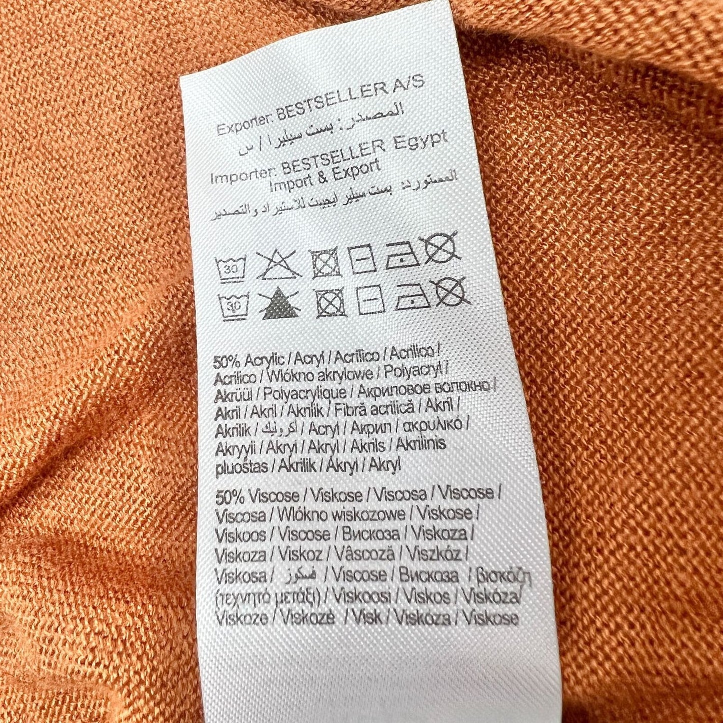 Vero Moda Pullover Sweater XS Burnt Orange Long Sleeves