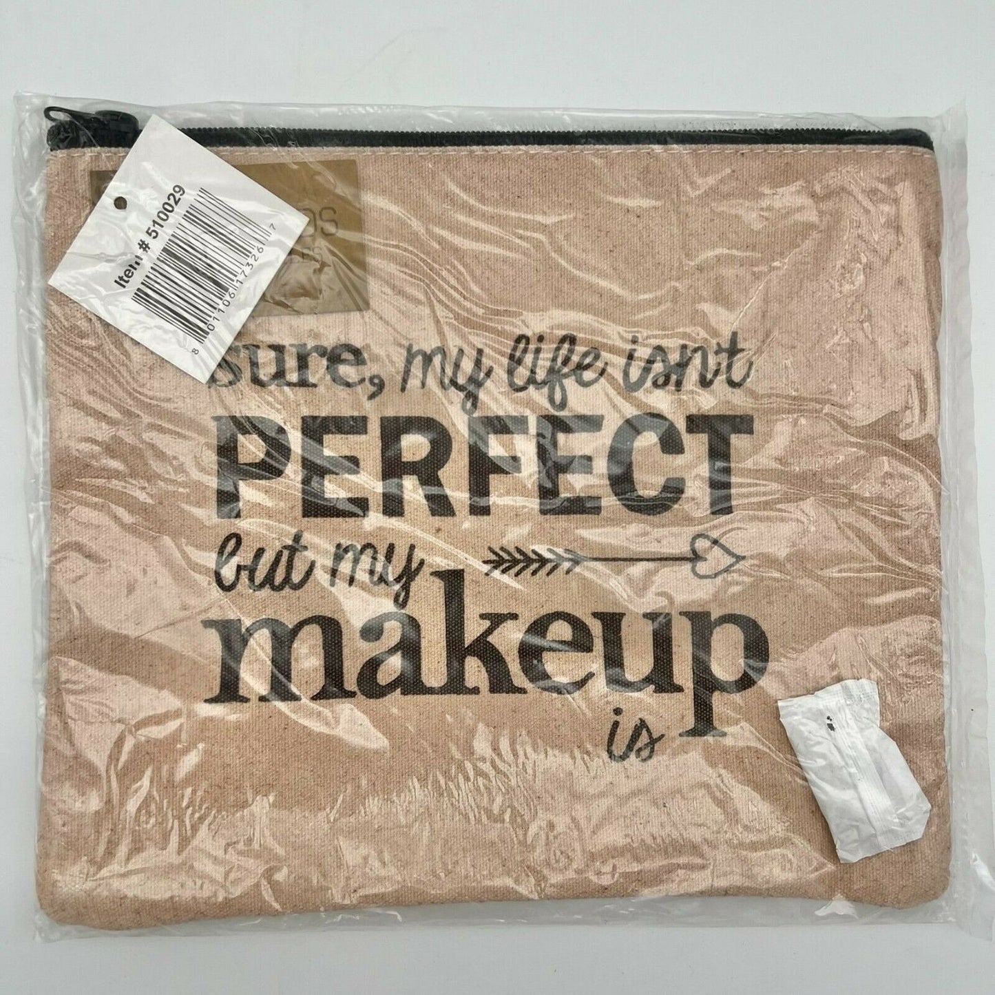 Canvas Makeup Travel Bag Not Perfect Makeup Is Inside Pocket Zip