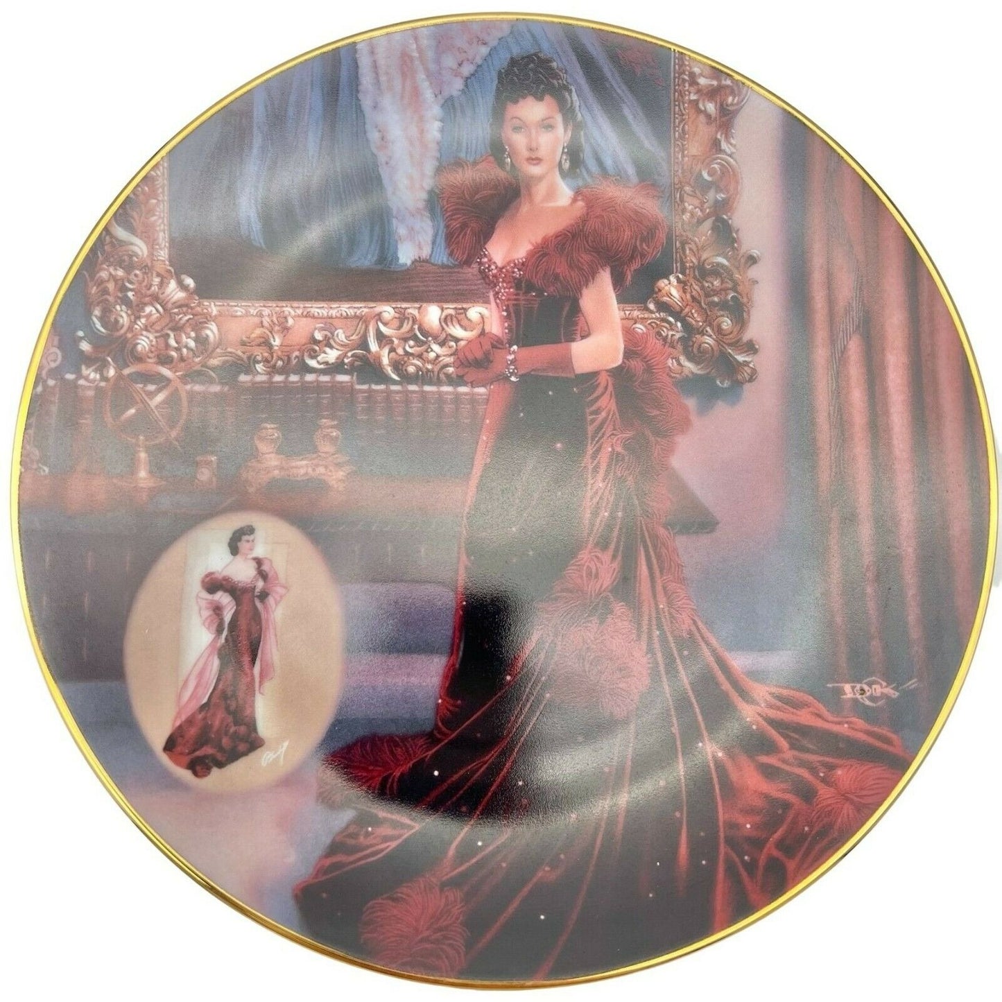 Bradford Exchange The Red Dress Gone With The Wind 1993 Collectors Plate