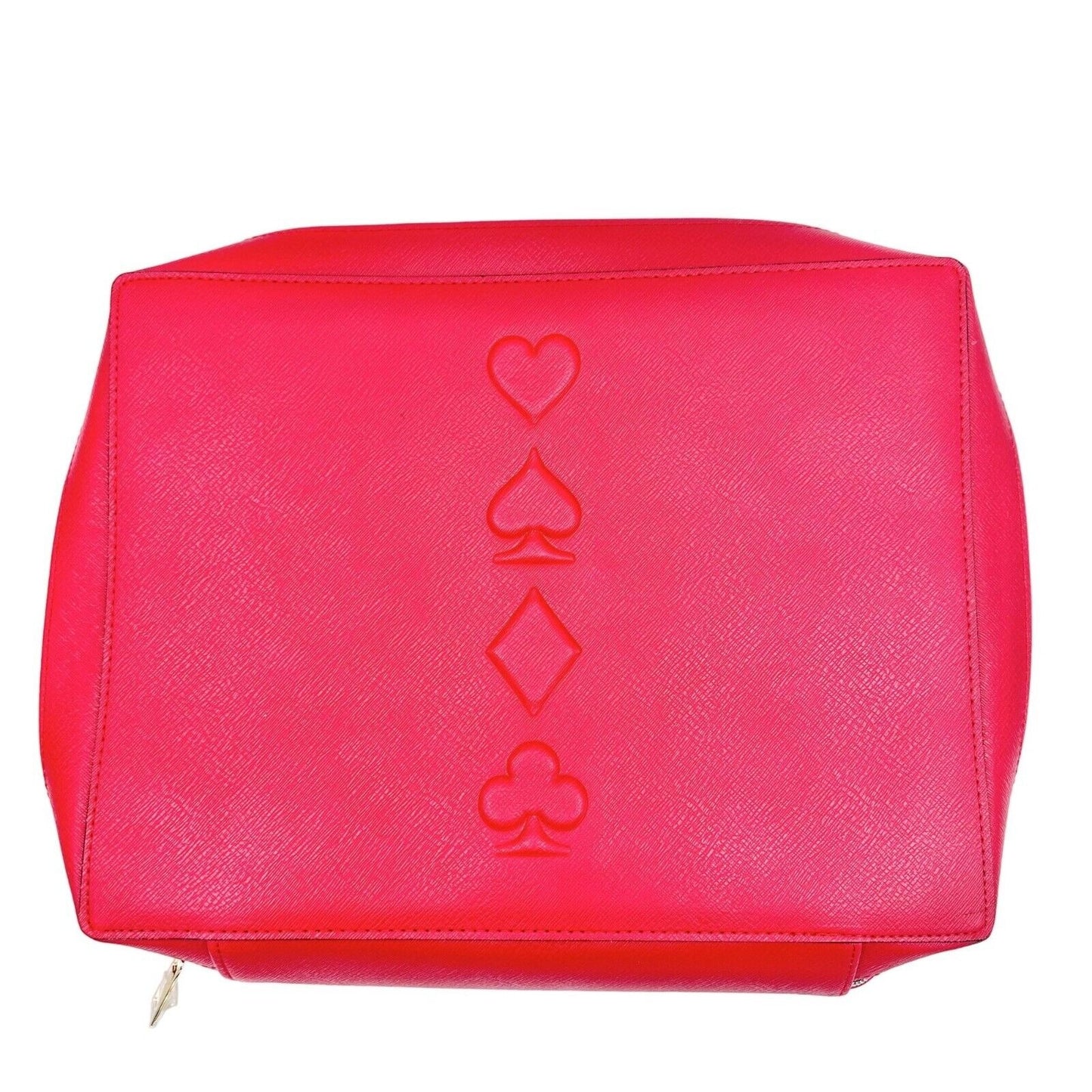 Estee Lauder Makeup Travel Case Red Gold Hardware Heart Spade Diamond Club NEW