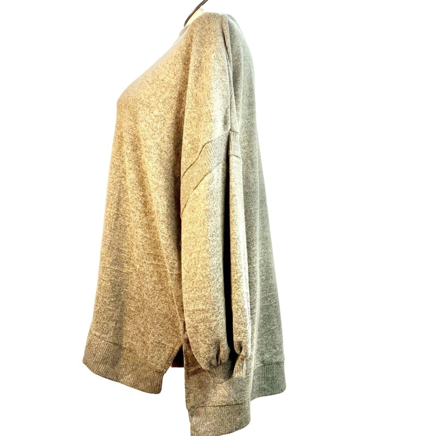 C&C California Sweater Women's 3X Olive Mock Turtleneck Long Sleeve Hi Low Hem L