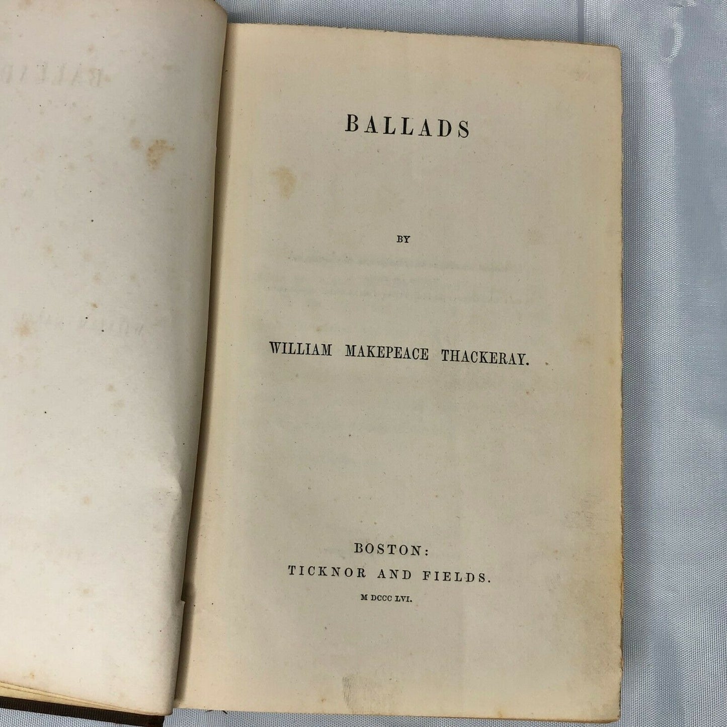 Antique Book - Ballads by William Makepeace Thackeray 1856 Collectible