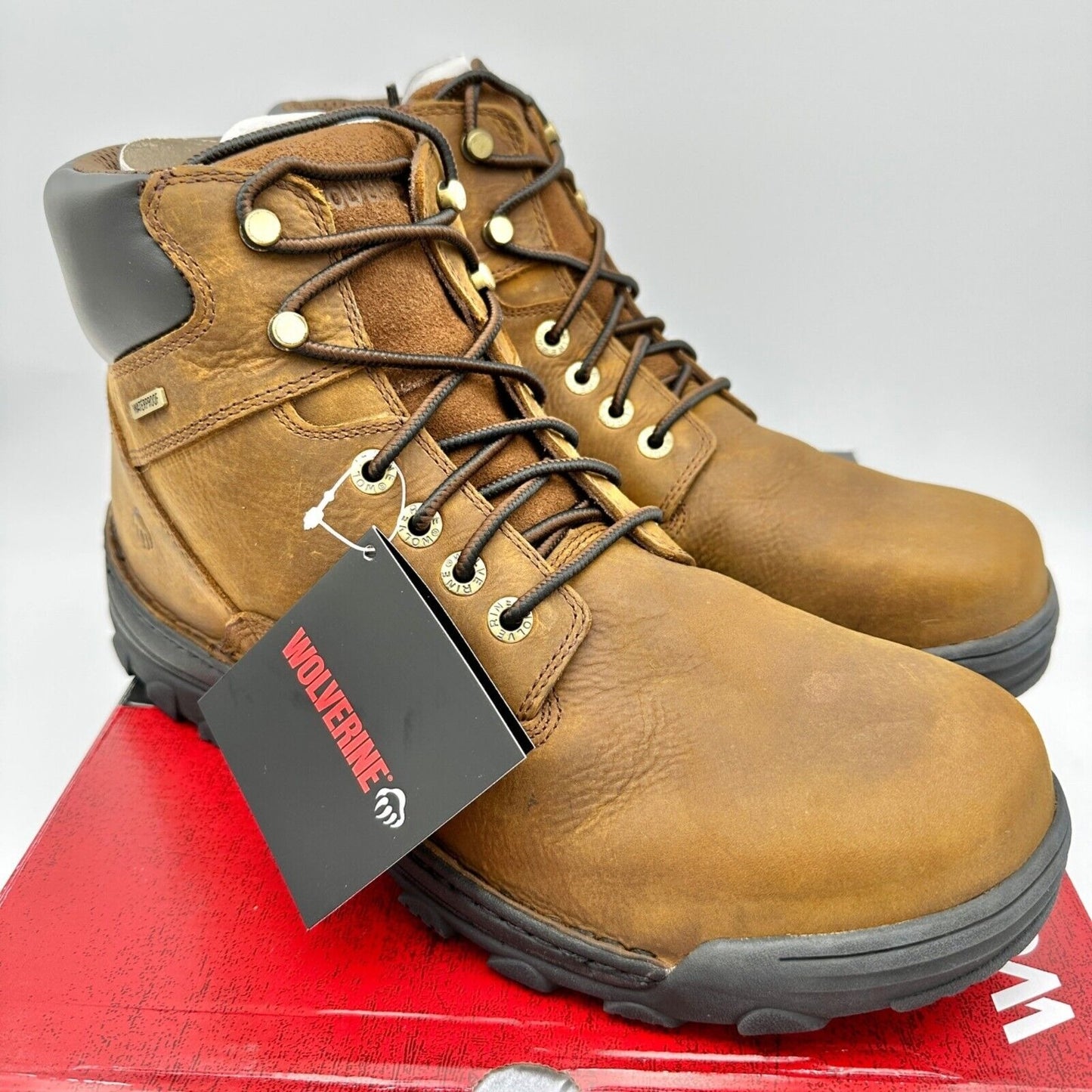 Wolverine Durbin 6" Mens 14 Work Boots Waterproof Steel Toe EH Rated Skid Proof
