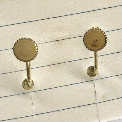 Vintage Goldtone Spherical Bead Screw Back Earrings