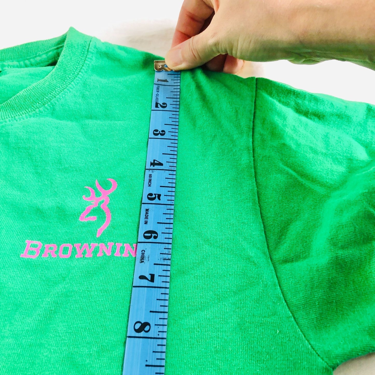 Browning Green Short Sleeve Crew Neck Small T-Shirt Pink Logo