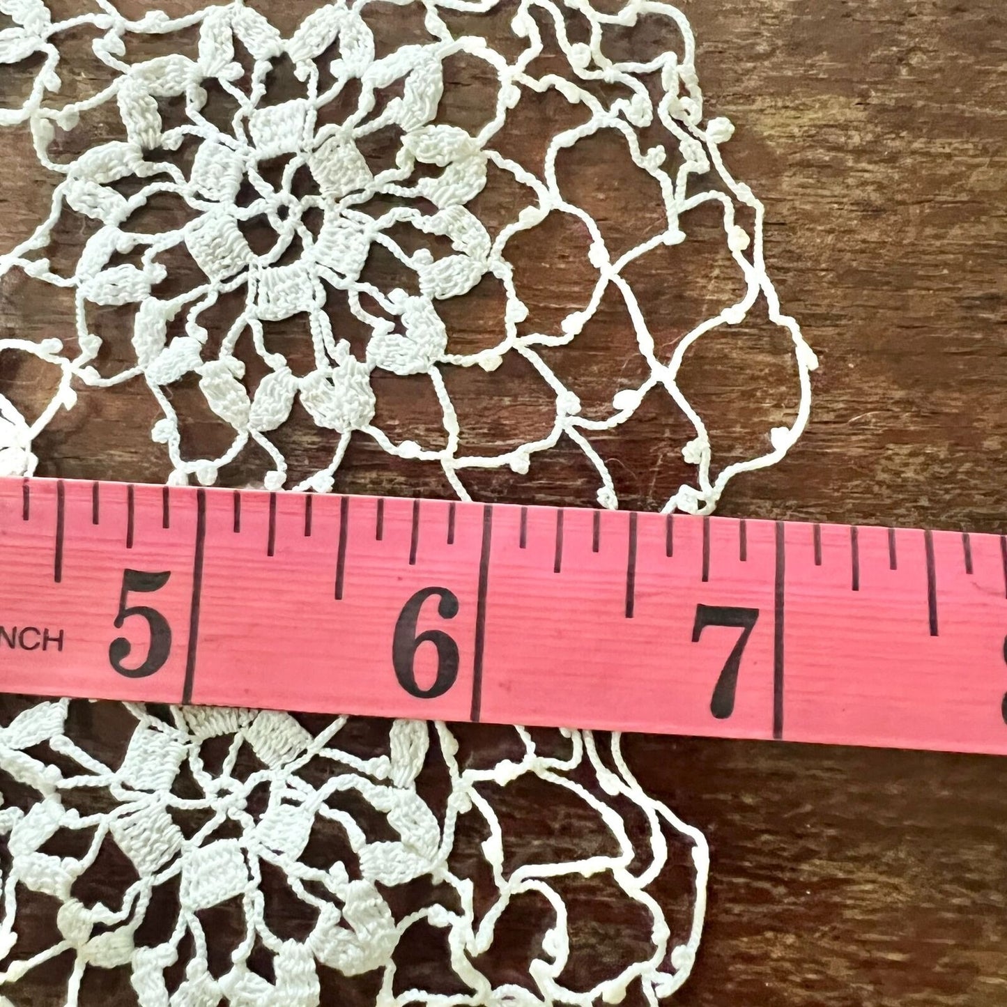 Vintage Set of 2 Doilies Large 12 x 11 Small 8 x 7 Ivory Crocheted