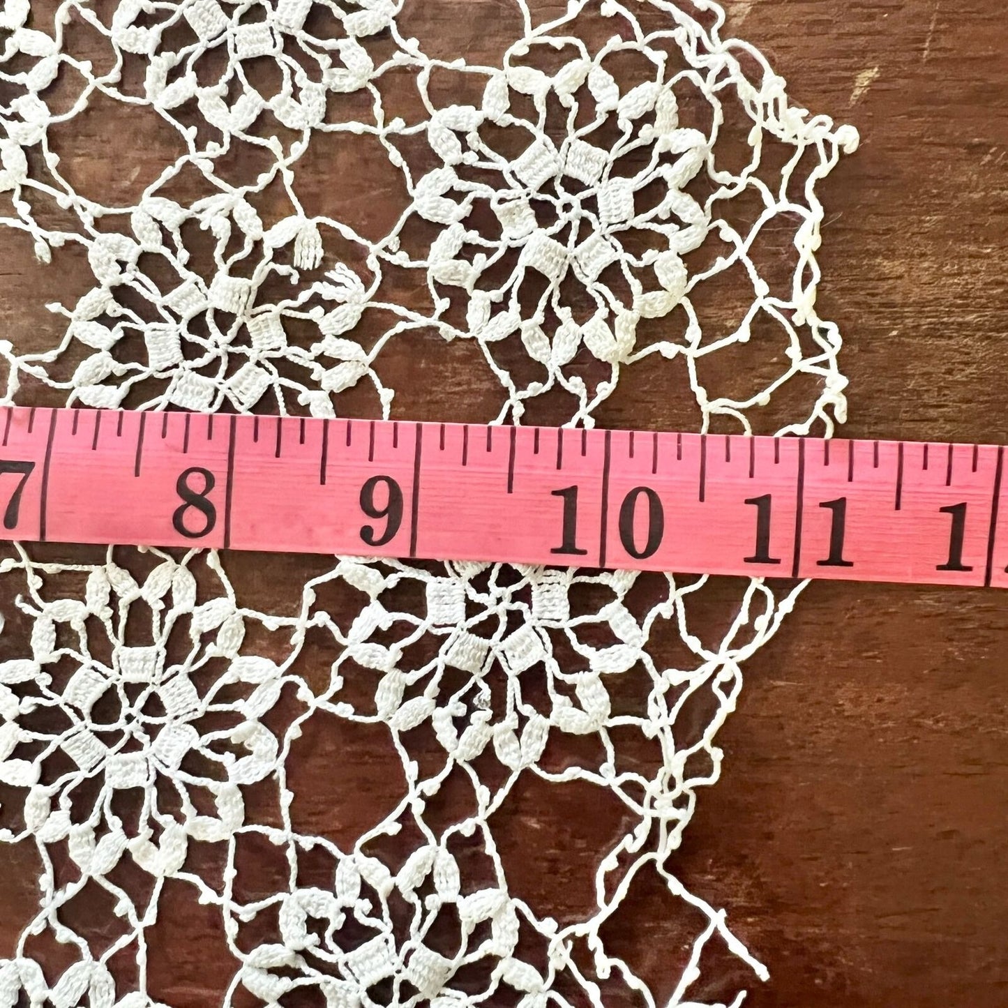 Vintage Set of 2 Doilies Large 12 x 11 Small 8 x 7 Ivory Crocheted