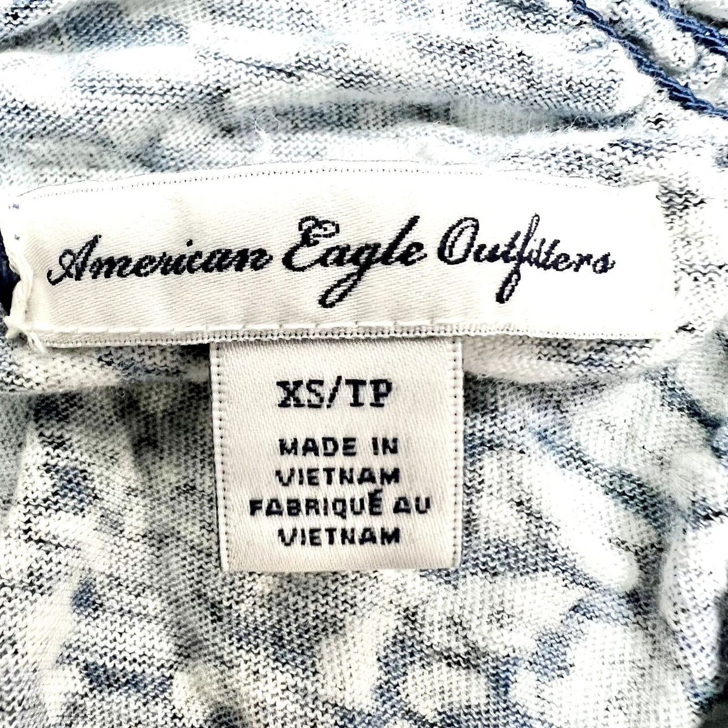 American Eagle Outfitters Tank Top Women's XS Blue Black White Flared Hem