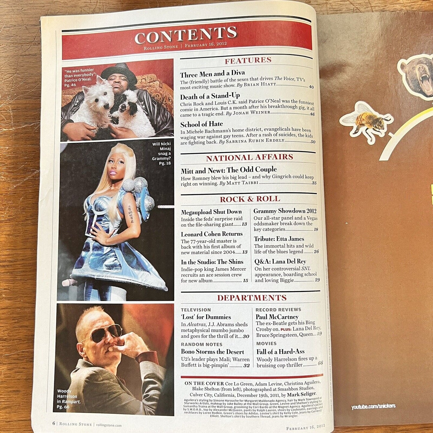 Rolling Stone Magazine Issue 1150 February 16 2012 The Voice Original Cast