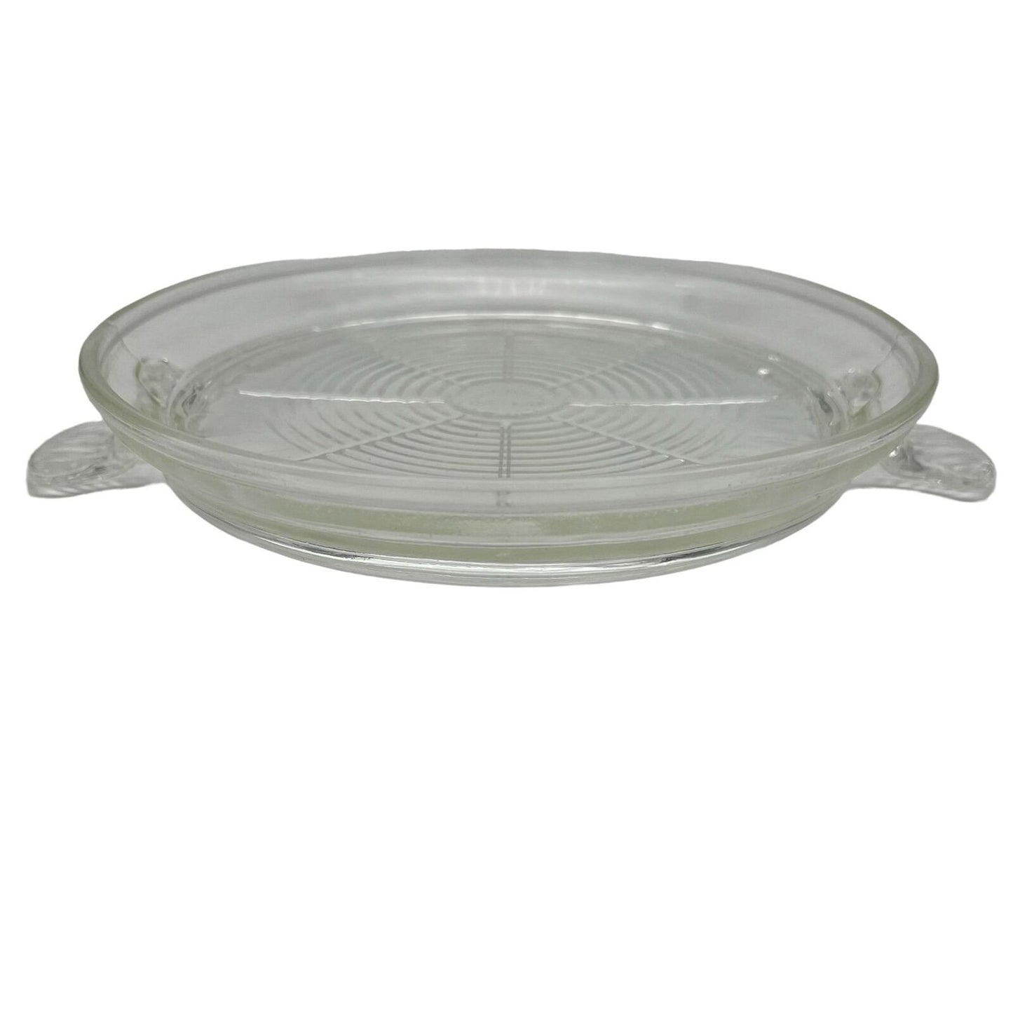 Vintage Crystal Clear Glass 8 in Round Hot Plate