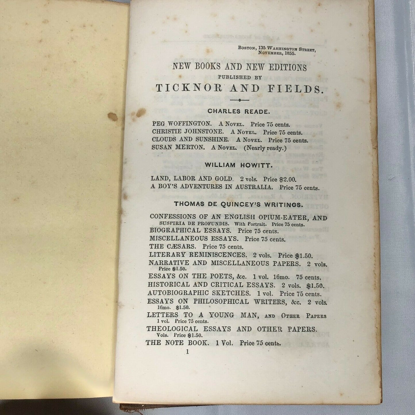 Antique Book - Ballads by William Makepeace Thackeray 1856 Collectible