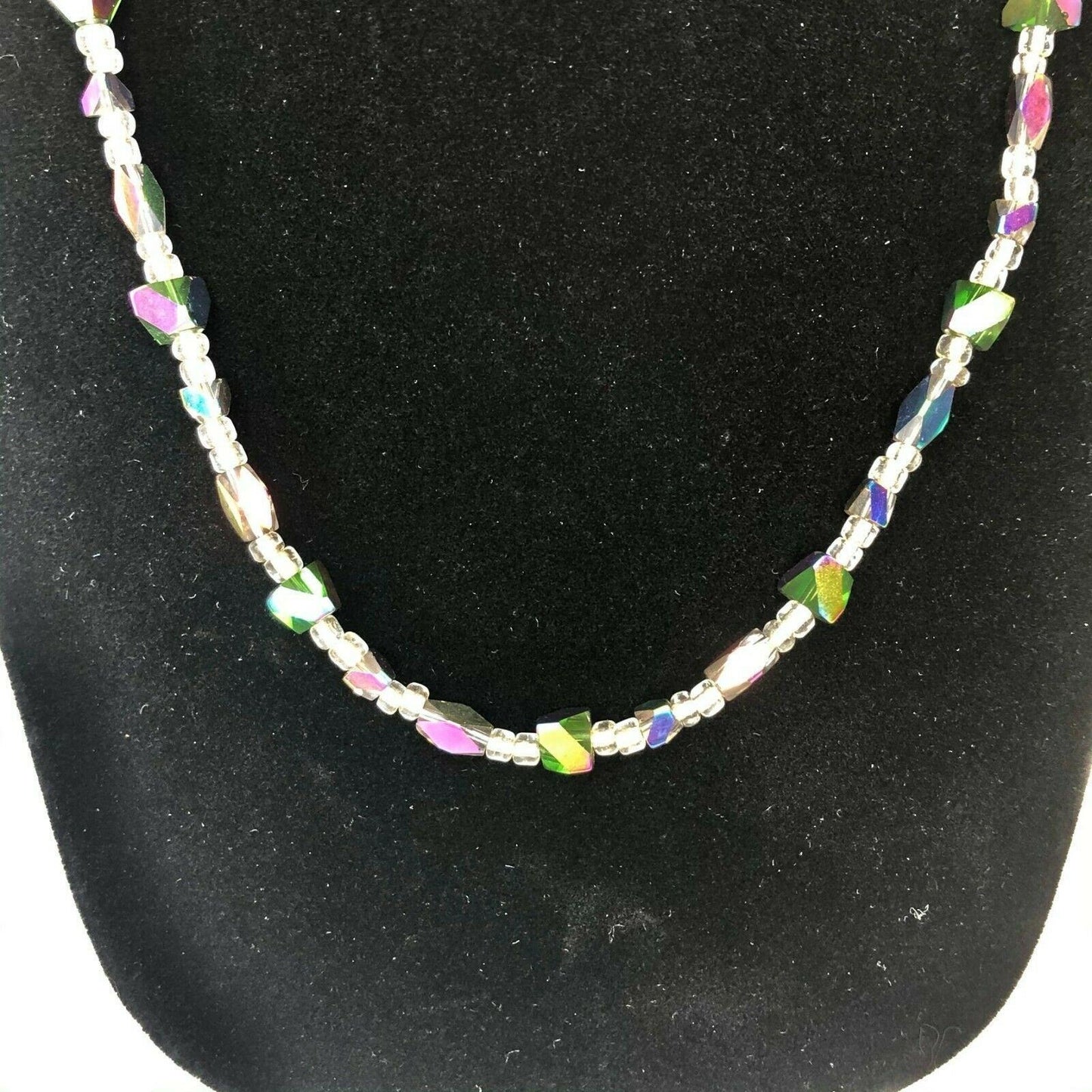Handcrafted Glass Bead Necklace Multi-Colored Pastel Beads Spring Easter NEW
