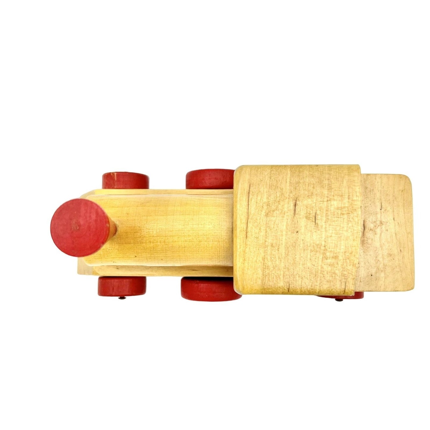 Vintage Micki Gemla Wooden Train Engine 6.5 x 2.5 Brown Red Wood Wheels Move