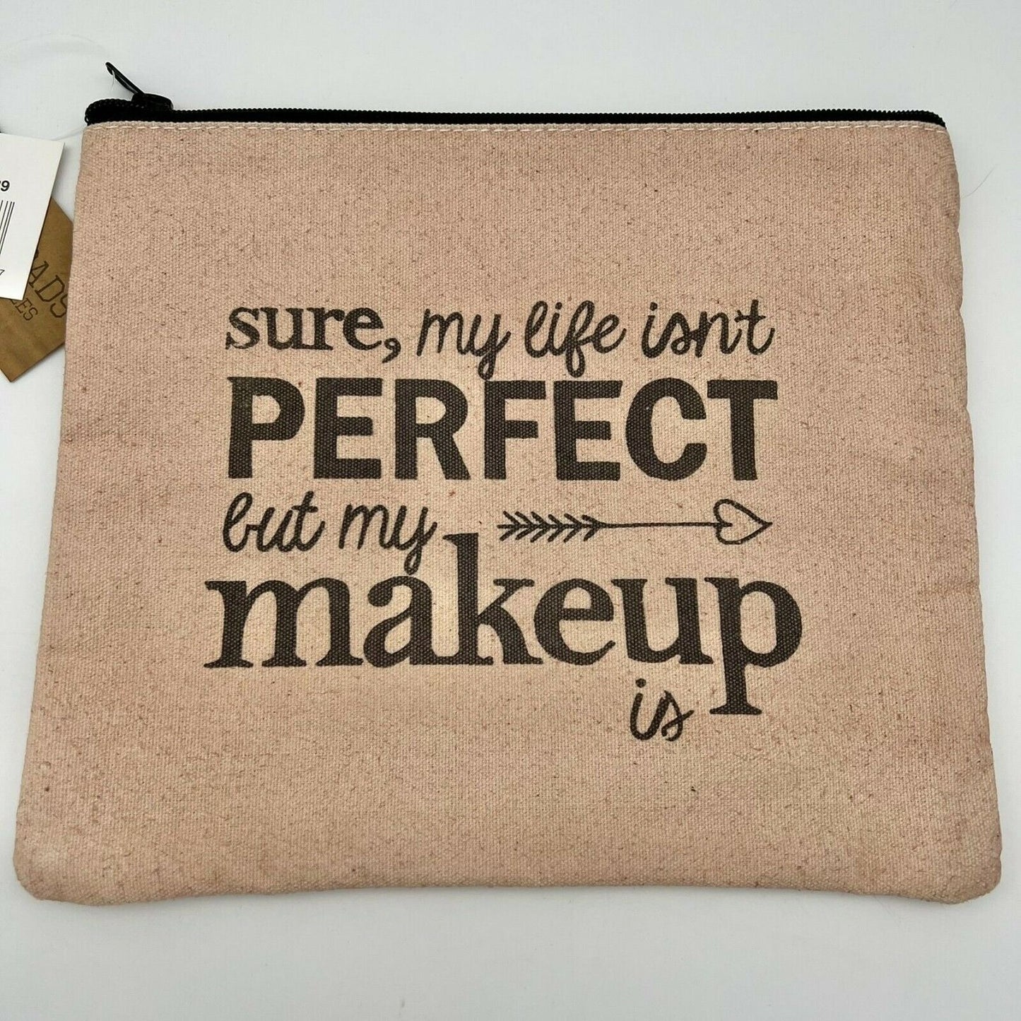 Canvas Makeup Travel Bag Not Perfect Makeup Is Inside Pocket Zip