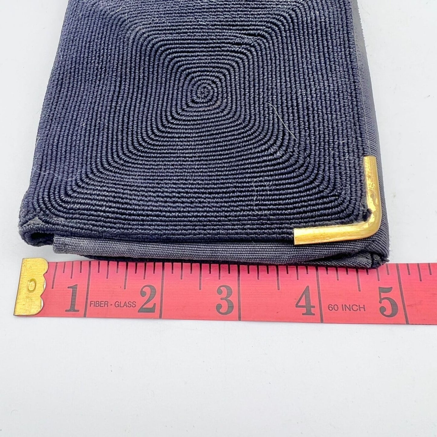 Genuine Corde Purse Blue 8.5 x 5 Clutch Snap Closure Inside Pocket Brass Corners
