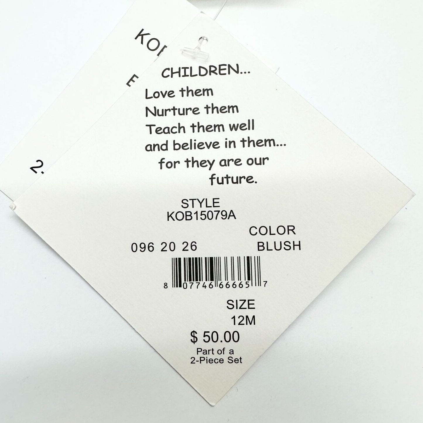 Blueberi Boulevard Child's 2-PC Dress Size 12M Blush Gold Embroider Flowers NWT