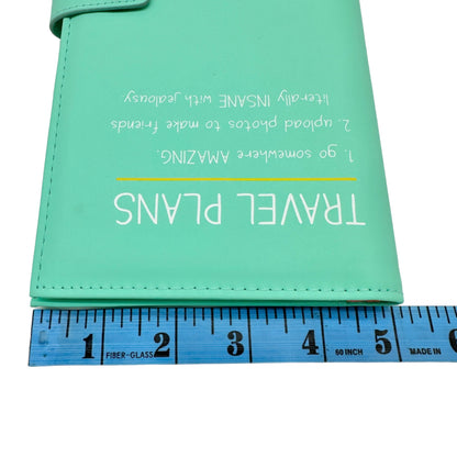 Happy Jackson Travel Document Holder Teal Vinyl Padded Snap Closure Pockets NWT