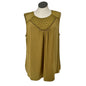 Daniel Rainn Top Womens 2X Sleeveless Smocked Olive Green Keyhole Back Flowy