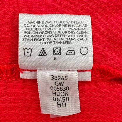 Hanna Andersson Girls 100 US 4 Dress Corduroy Red White Ruffled Cap Sleeves