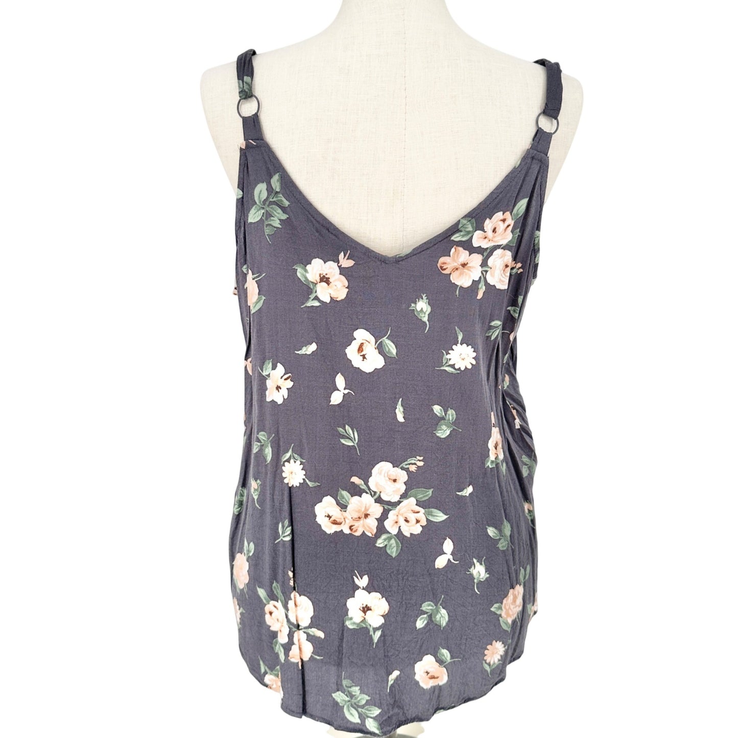 Torrid 2 Sophie Sleeveless Top Womens Dark Gray Floral Adjustable Strap 18-20