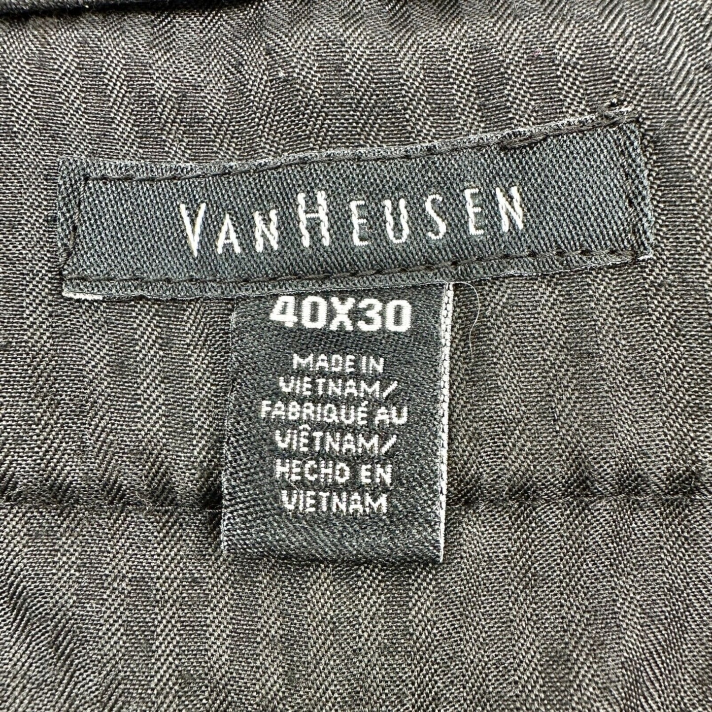 Van Heusen Mens Gray Pinstripe Dress Pants 40x30 Flat Front