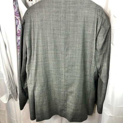Jos A Banks Men's Suit/Shirt/Tie Set Gray White purple paisley 50 long 45 waist