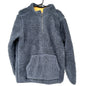 Carters Kid Sherpa Pullover Size 8/8A Gray Yellow Quarter-Zip LS Kangaroo Pocket
