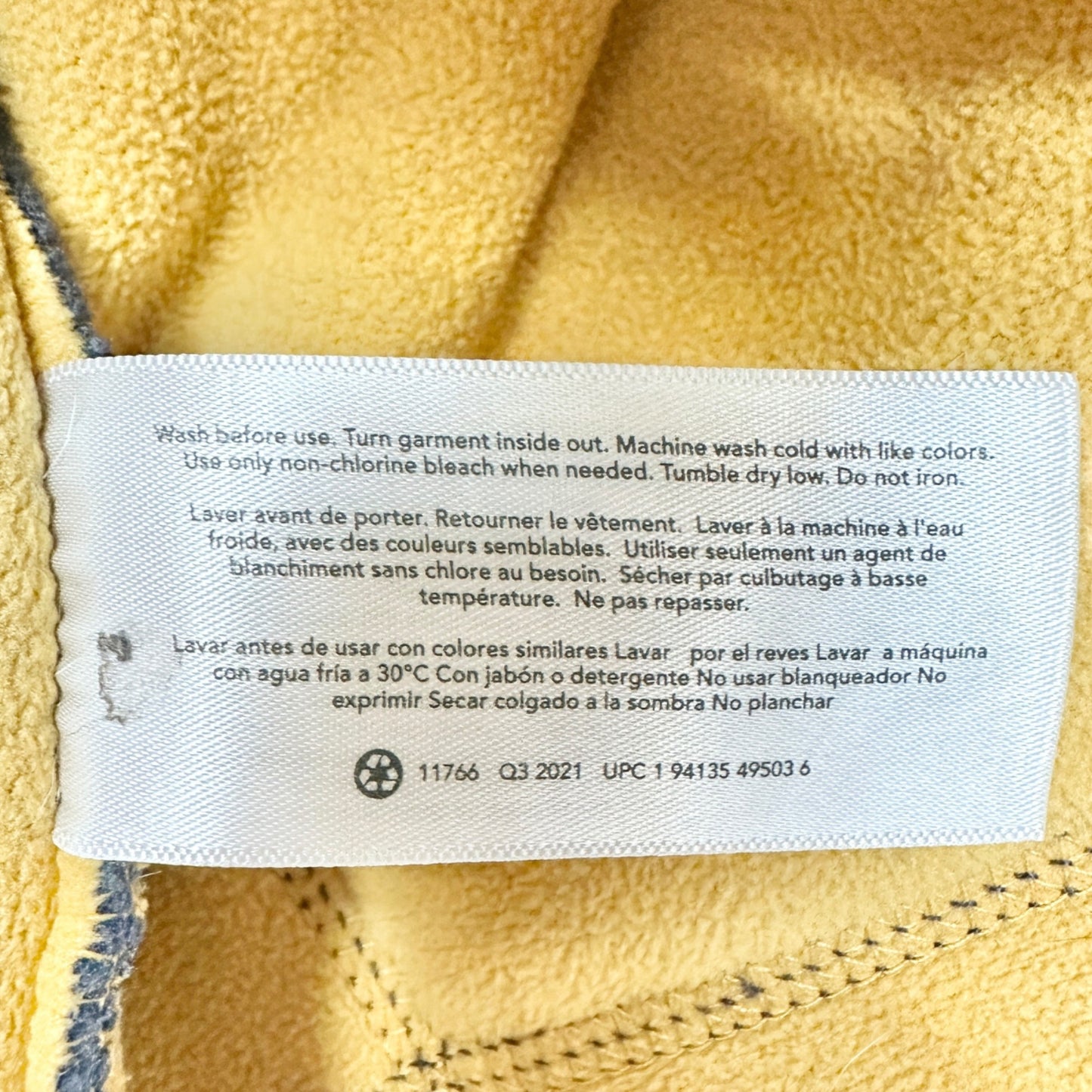 Carters Kid Sherpa Pullover Size 8/8A Gray Yellow Quarter-Zip LS Kangaroo Pocket