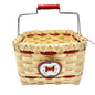 Handmade Basket Apple Delight Black Wire and Red Wood Handle Apple Adornment