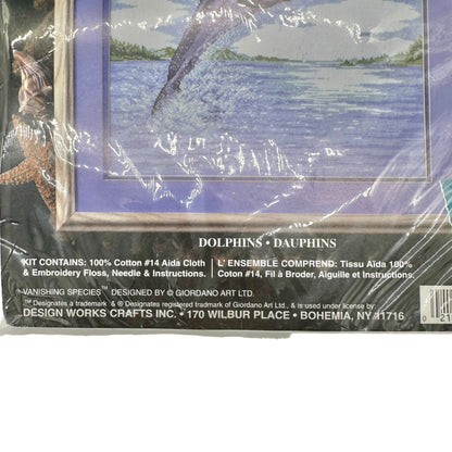 Design Works Counted Cross Stitch Kit 9841 DOLPHINS by Giordano NIP