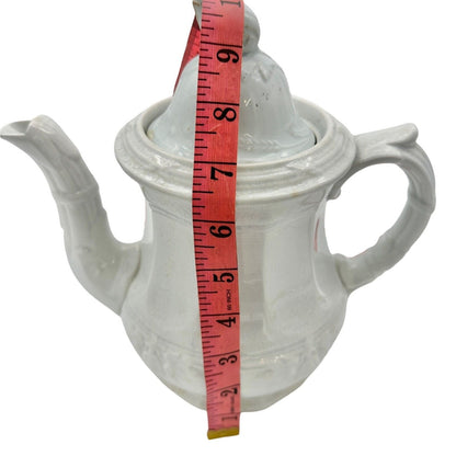 Antique Ironstone Tea or Coffee Pot Victorian England White