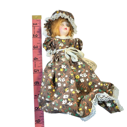 Colonial Dress 8" Doll Hand Crafted Williamsburg VA Matching Dress Mob Cap