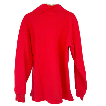 Carters Kid Pullover Sweatshirt Sz 8 Red Half-Zip Sherpa-Lined Collar Black Fox